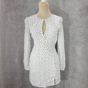 Abercrombie & Fitch White w/ Black Polka Dots Long Sleeve Mini Dress